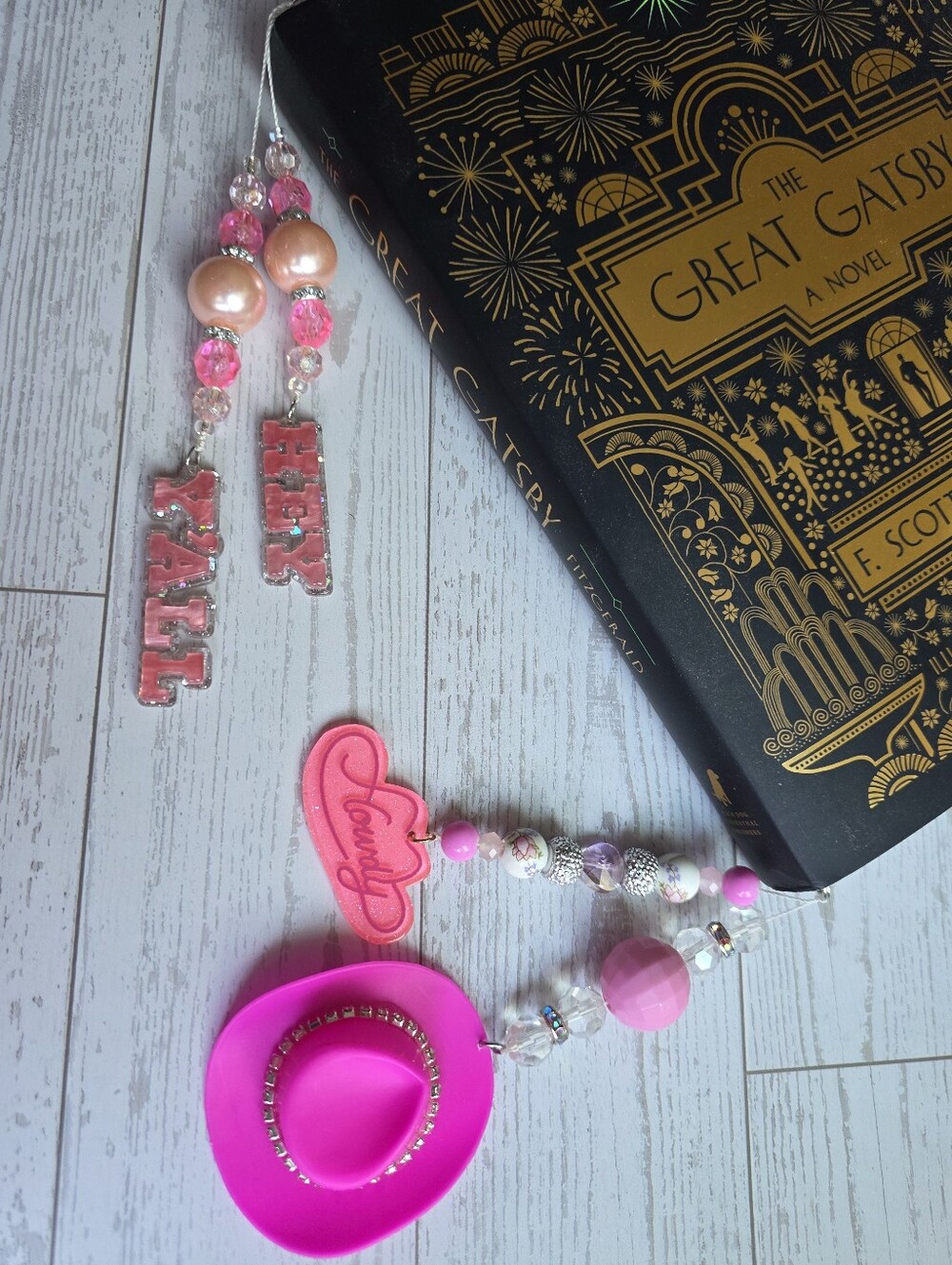 Handmade Pink Bookbead Bookmark - Reading Accessory